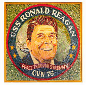 Ronald Reagan portrait at the Jelly Belly Factory Museum in Fairfield California - Stock Image - - E7RR54