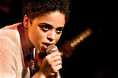 Singer/songwriter <b>Rox (Roxanne</b> Tataei) on stage in London, UK - Stock - BJD8WB