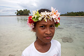 Girl on Tuvalu, island in the pacific. (MR Stock Photo, Royalty Free