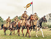 Polish Cavalry Ride Their Horses During WWII Battle Of Lomianki Stock ...