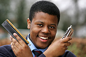 Harmonica player Philip Achille pictured when a pupil at Solihull School, West Midlands. - - CXWTG1
